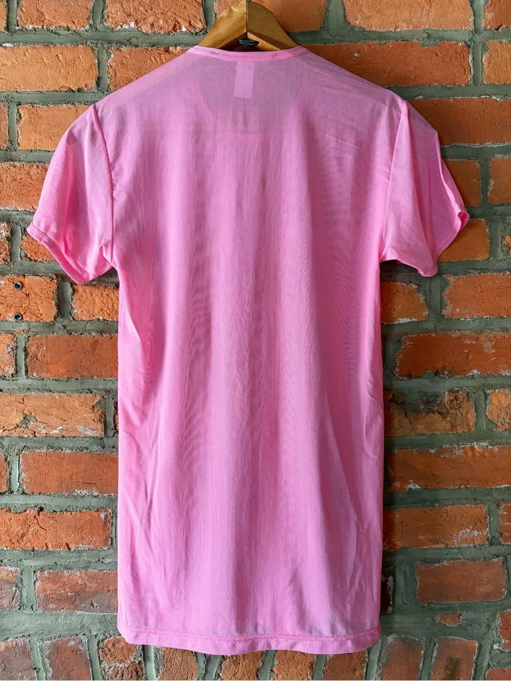 GUCCI Vintage Y2K Ultra-Sheer Pink Mesh T-Shirt - size S (Early Frida Giannini)